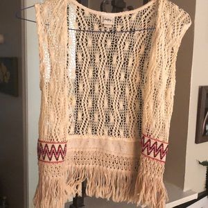 Day Trip Crocheted Fringe Vest